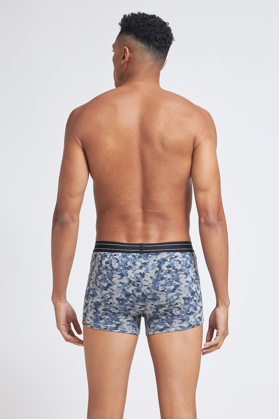 G307 Gold Trunk Printed Lenzing Micromodal Grey Mel