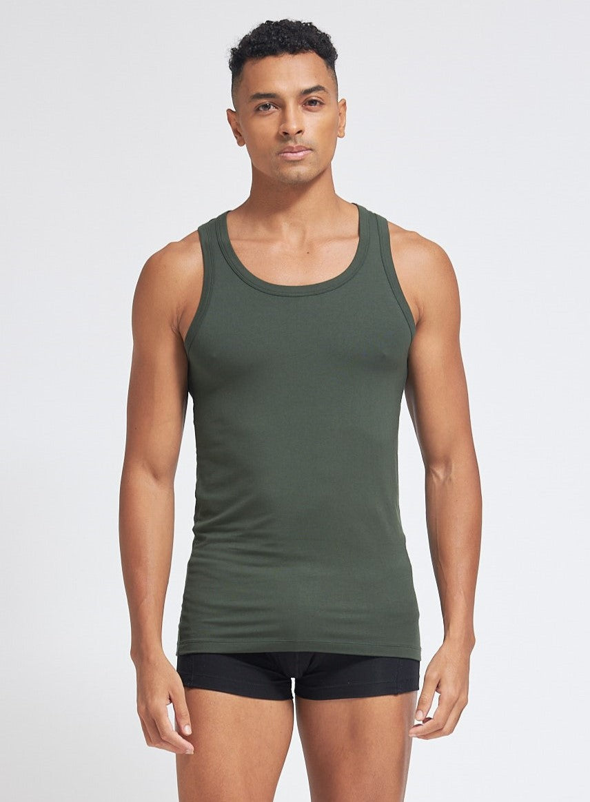 G308 Gold Vest Lenzing Micromodal Olive Green