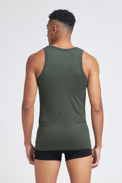 G308 Gold Vest Lenzing Micromodal Olive Green